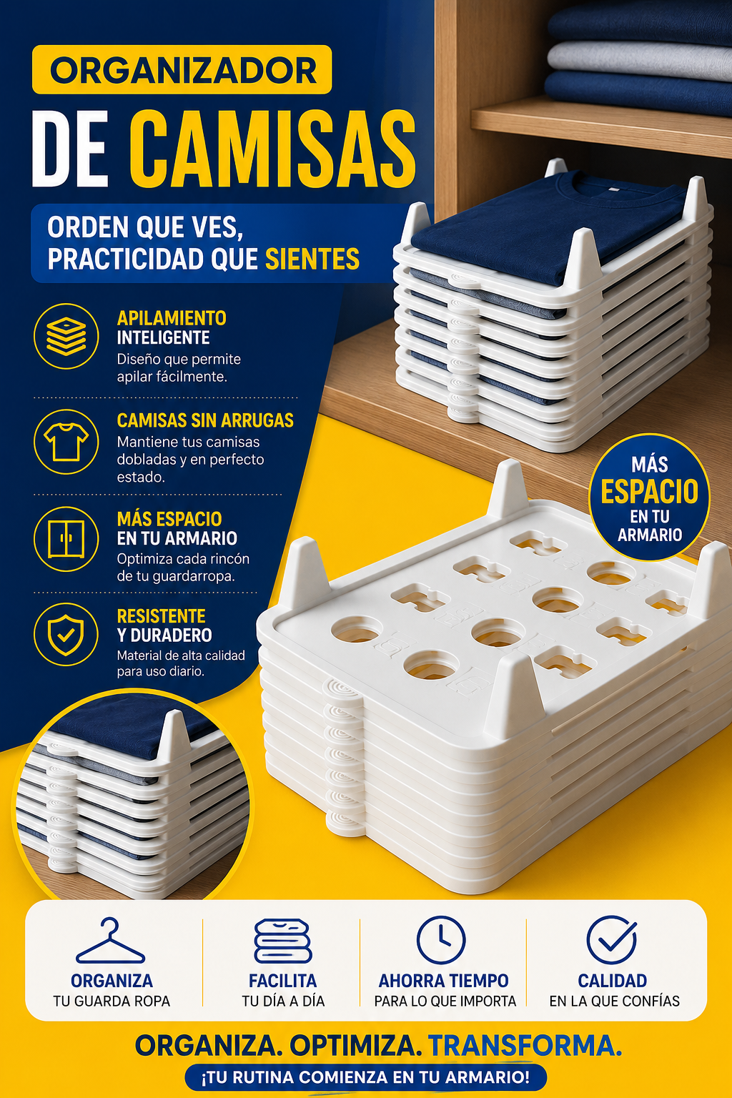 ORGANIZADOR DE CAMISAS SET X 10